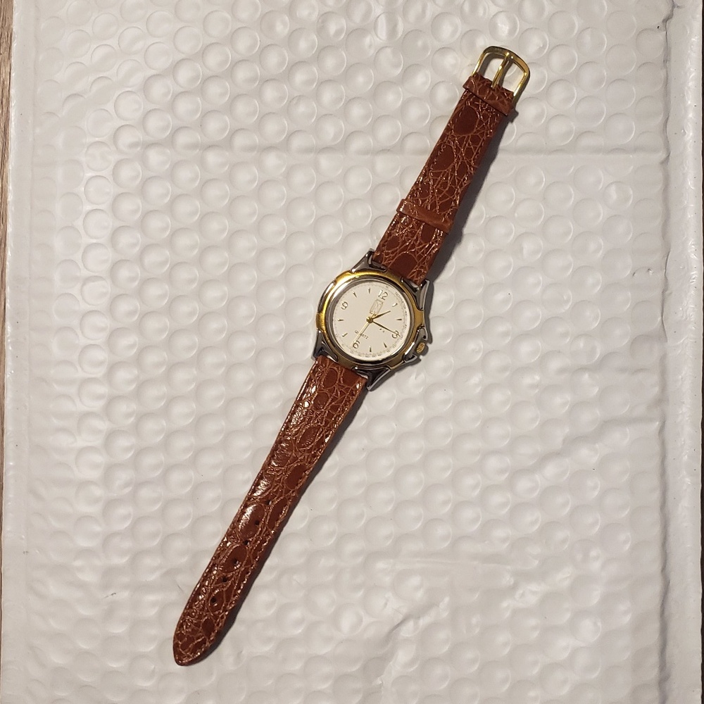 Vintage Paul Sebastian Genuine Leather & Stainless Steel Unisex Watch